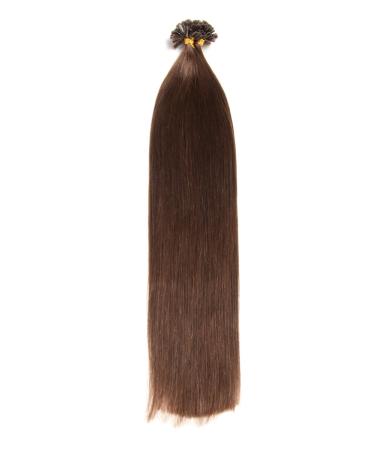 Dark Brown Keratin Bonding Extensions | 100% Remy Human Hair | 50x 1g 45cm U-Tip | Long Smooth Strands | Color #2 - Buy Online on GoSupps.com