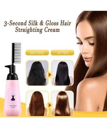 3-Second Hair Straightening Cream Straightening Cream for Smooth and Nourishing Hair for Dry Hair with Brush Light Fragrance & Suitable for All Hair Types - Buy Online on GoSupps.com