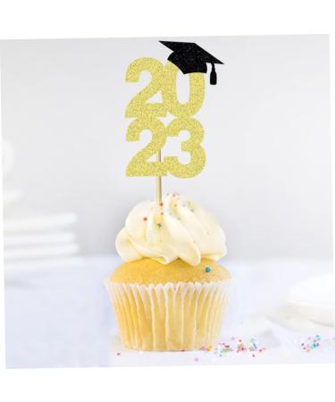 Graduation Cake Topper 48Pcs Gold Glitter 2023 Graduation Cupcake Toppers Class Of 2023 Grad Cake Picks Decorations For 2023 Graduation Party Supplies - Buy Online on GoSupps.com