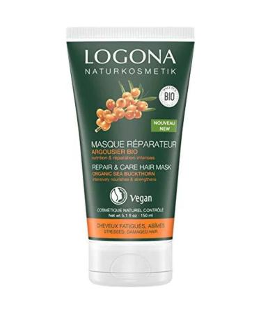 LOGONA MASCARILLA CAPILAR REPARADORA espino amarillo masque visage en compl ment de la routine quotidienne s emploie plusieurs fois par semaine selon les besoins de la peau et facilite la prise en