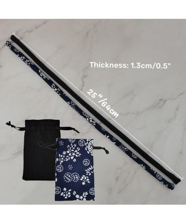 Dreadlocks Hair Ties Set - 2PCS Bendable Iron Wire Ponytail Holders for Dreads, Locs, Braids, Twists - 25inch Black & Bohemian Blue - For Men and Women - Buy Online on GoSupps.com