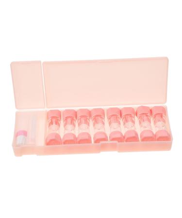 Solustrie 8st Colored Contact Lenses Cosmetic Cander Sailing Lens container KIT case Contact lens holder Lentil care holder Invisible Contain Pack Feeding Travel glasses case PP Rosa 21x7x2.5cm