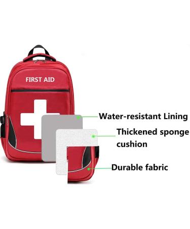 Camoredy Red First Aid Bag - Waterproof Medical Backpack for Travel, Camping, Hiking - Empty Trauma Kit for First Responders - Multi-Pocket Emergency Backpack - Buy Online on GoSupps.com