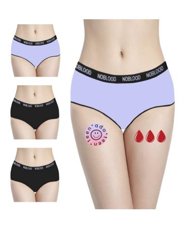 Noblood period underwear 2-3 tampons - washable - cotton - ecologically - menstruation - underwear for the period - period - periode briefs - absorbing - girls - XXS / 3XL teens pack XS