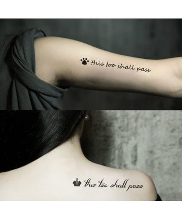 Oottati Small Cute Bird Crown Temporary Tattoo Quote 'This Too Shall Pass' (2 Sheets) - Buy Online on GoSupps.com