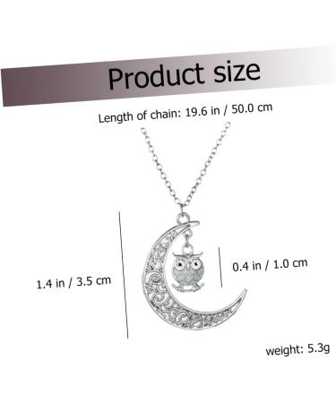jojofuny Moon Necklace Moon Pendant Necklace Pendant Decor Owl Pendant Necklace Owl Luminous Decorate Light Blue 50*3.5cm - Buy Online on GoSupps.com
