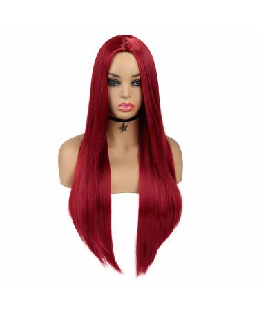 WIGER Long Straight Red Wig for Women - Heat Resistant Synthetic Fiber Full Wig for Party & Cosplay - Buy Online on GoSupps.com