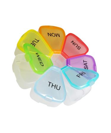 Weekly Pill Organizer Medicine Organizer 7 Day Pill Holder Travel Pill Case (1PCS Colorful)