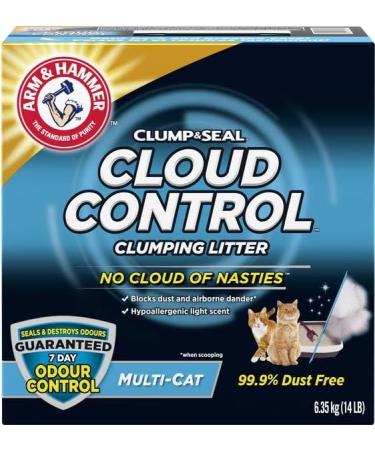 ARM & HAMMER Cat Litter Clump & Seal Cloud Control Multi-Cat Odour Control Dust Free Clumping Clay Litter 6.35kg (Pack of 1) Cloud Control 6.4kg