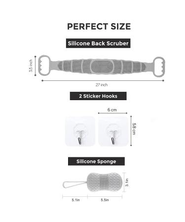 MENDY Silicone Body Back Scrubber - Exfoliating Bath Body Brush - Buy Online on GoSupps.com