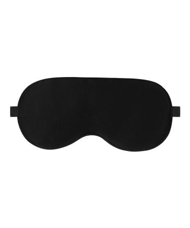 Silk Sleep Mask Eye Mask with Adjustable Strap Comfortable Soft Super Smooth Eye Mask Natural Silk Sleep Mask Night Blindfold for Women Men Eye Shades for Travel/Naps/Siesta Black