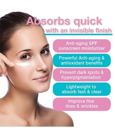 SPF 30 Anti-Aging Sunscreen Moisturizer with Vitamin C, E, & Hyaluronic Acid - Broad Spectrum Protection for Face, Neck, & Body - 3.3 Oz - Buy Online on GoSupps.com