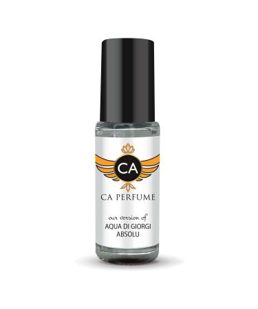 CA Perfume Impression of Aqua Di Giorgi Absolu For Men Replica Fragrance Body Oil Dupes Alcohol-Free Essential Aromatherapy Sample Travel Size Concentrated Long Lasting Roll-On 0.14 Fl Oz/4ml-X1