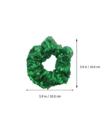 Buy Lurrose 2-Piece Sequin Hair Ties - Glitter & Chiffon Ponytail Holders for Women (Green) - International Shipping Available - Buy Online on GoSupps.com