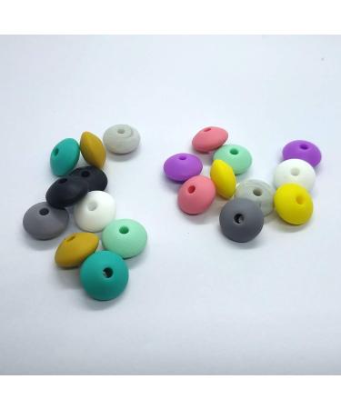 Arakierst 12mm Silicone Abacus Pearl Beads - 50pcs for DIY Pacifier Chains and Nursing Necklaces - Buy Online on GoSupps.com