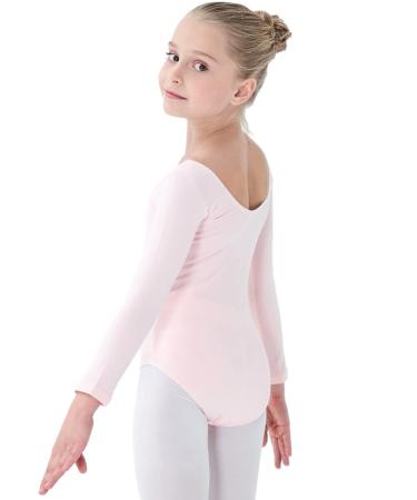 danswan Long Sleeve Leotards for Girls Toddler Kids Dance Ballet Gymnastic Bodysuit Outfit Leotard Ballet Pink - Classic Long Sleeve 13-14 Years