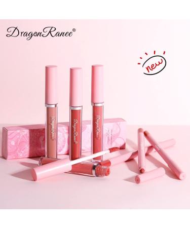 2Pcs Red Brown Lip Liner Pencil and Lipstick Set - Long Lasting Waterproof Matte Lip Liner and Lipstick Kit for Women Girls - Buy Online on GoSupps.com