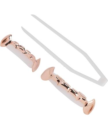 Hip Hop Teeth Reusable Copper Hip Hop False Teeth Set for Halloween Festival Teeth Decoration Brace with Easy Wearing and Remove (Rose Gold) - Buy Online on GoSupps.com
