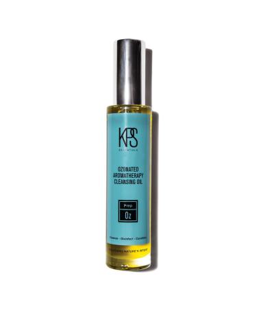 KPS Essentials Ozonated Aromatherapy Cleansing Oil - Ozone-Infused Oil Cleanser for Distressed Skin - Removes Makeup Balances Skin - With Pomegranate Seed Argan Kernel - 1.7 oz