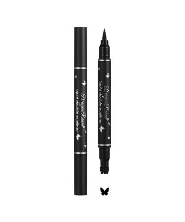 Stamp Eyeliner | Smudge Proof Ultra Thin Tip Waterproof Liquid Eyeliner - Double Headed Eye Cosmetics for Travel Dance Parties Black Eye Liner for for Beginners Pochy