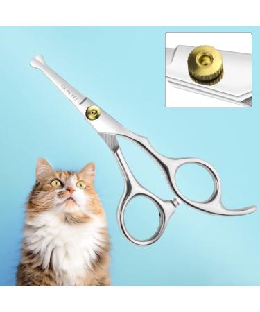 LILYS PET 5.0 Right-Handed Round-Tip Pet Grooming Scissors - Stainless Steel Small Ball Tip for Dogs and Cats - Silver - Buy Online on GoSupps.com