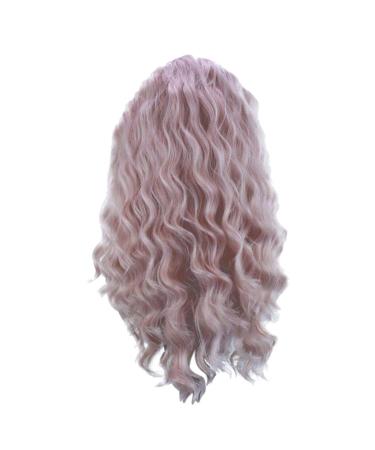 Wig Ladies Long Hair Pink Long Women Curly Wavy Synthetic Brazilian Cosplay Hair 70s 80s 50s 60s