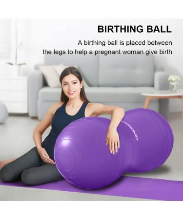 STOROMO Peanut Ball 23x12 inch Purple - Exercise & Pregnancy Yoga Ball for Core Strength Training - Includes Pump - Buy Online on GoSupps.com