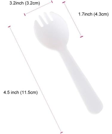 100 PCS Mini Plastic Sporks - Disposable Forks and Spoons for Camping, Parties, Weddings - Small White Sporks - Buy Online on GoSupps.com
