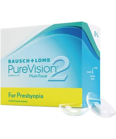 Bausch + Lomb PUREVISION 2 for Presbyopia - Thin Varifocal Monthly Lenses | 6 Pieces | BC 8.6 mm | Dia 14 | -5.75 Dioptre | Low Add - Buy Online on GoSupps.com