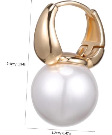 ABOOFAN 1 Pair Pearl Hoops Miss Earring Jewelry Real Gold Plated Copper - Buy Online on GoSupps.com