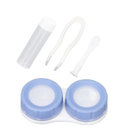 Entatial Contact Lens Box Small Purple Plastic Tweezers Contact Lens Storage Container for Women Daily Use