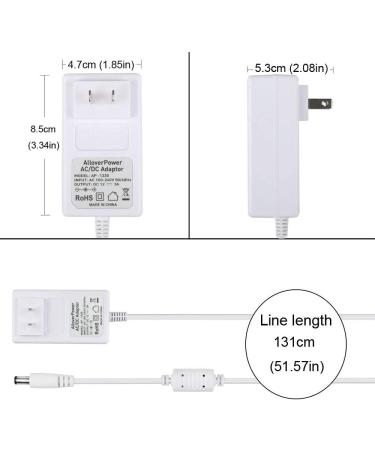 AlloverPower 12V 3A Charger for 4moms mamaRoo 2/4 & Rockaroo Baby Swing - Replacement AC Adapter (6.3Ft) - Buy Online on GoSupps.com