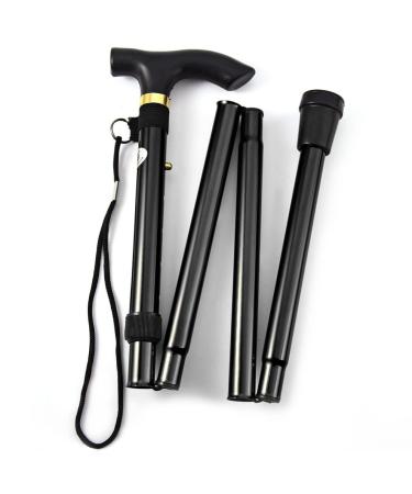 Walking Stick Adjustable Aluminum Metal Walking Stick Folding Walking Aid Mobility Aid Collapsible Travel Cane with Non-Slip Rubber Base Lightweight Flexible and Durable