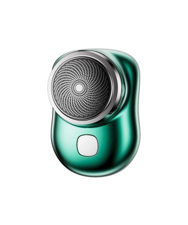 Mini Shaver Portable Electric Shaver Pocket Size Shaver USB Rechargeable Shaver Long Lasting Low Noise Easy One-Button Use Suitable for Home Car Travel Gifts for Father's Day Mens Boys Green