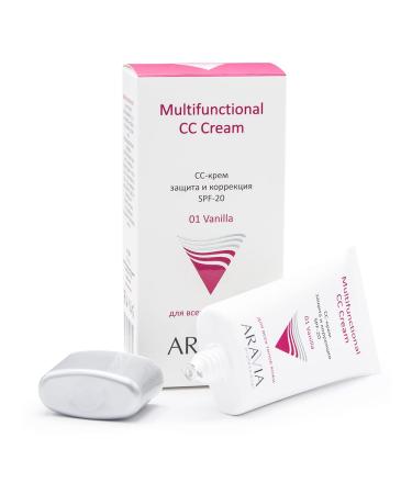 ARAVIA CC Cream SPF 20 for Face - Vanilla Tone - 50ml | Hydrating & Lightweight - International Shipping Available - Buy Online on GoSupps.com