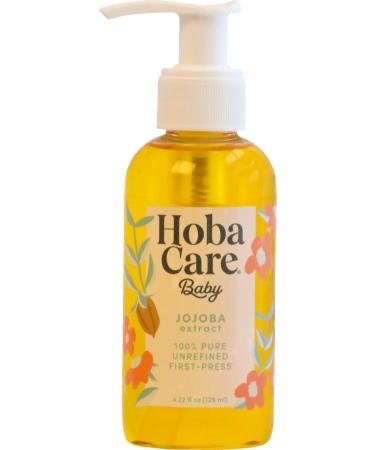 HobaCare Baby Jojoba Oil - 100% Pure Jojoba Oil, Unrefined Cold Pressed for Skin & Scalp - Moisturizing Body Oil for Dry Skin, Natural Hair & Beard Oil for Men, Women & Kids (4.22 fl oz / 125 ml) 4.22 Fl Oz (Pack of 1)