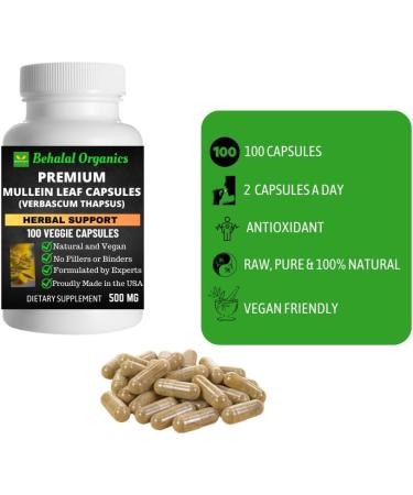 Behalal Organics Mullein Leaf Quick Release Capsules - Buy Online on GoSupps.com