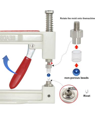 Hand Press Pearl Setting Machine Tools with Colorful Round Pearls Beads and Rivet Studs - DIY Crafts Tweezers Included - Buy Online on GoSupps.com