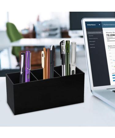 Black Acrylic Makeup Brush Holder - 3 Slot Organizer for Cosmetics Brushes - Buy Online on GoSupps.com