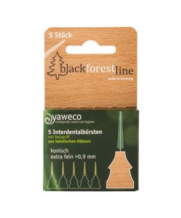 Yaweco interdental brushes with wooden handle 5 pieces
