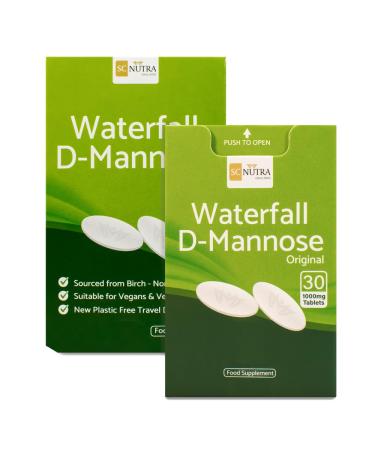 Waterfall D-Mannose Tablets 30 x 1000mg | New Cardboard Handy Pack