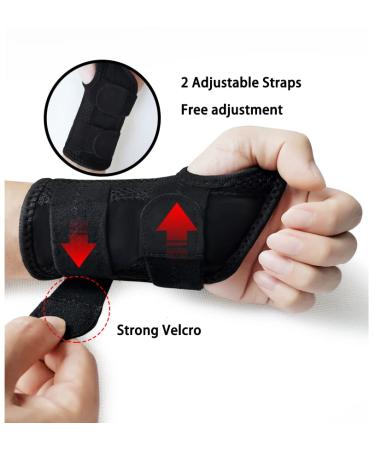 HYCOPROT Adjustable Wrist Supports Brace | Carpal Tunnel Splint for Tendonitis, Arthritis, Sprains | Breathable, with Metal Straps | L/XL Grey-Left Hand - Buy Online on GoSupps.com