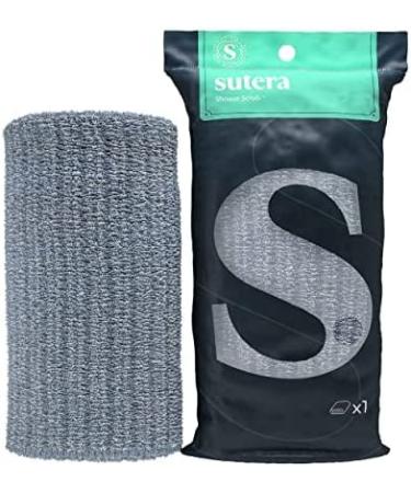 SUTERA Exfoliating Shower Towel - Premium Japanese Scrub Wash Cloth for Deep Cleanse - Microabrasion Duo Fibers - Asian Spa Skin Care for Body & Face - Buy Online on GoSupps.com