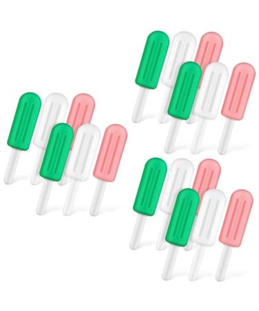 TOVINANNA 18 Pcs Popsicle Silicone Chew Silicone Chewies Jaw Silicone Aligner Chewies with Handle Chemicals mediumx3pcs As Shownx3pcs