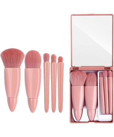 kawehiop 5 Pieces Makeup Brushes Plastic Handle with Mirror Powder Foundation Beauty Make Up Soft Brush Beginner Cosmetics - Buy Online on GoSupps.com