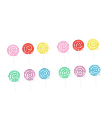 VICASKY 12 Pcs Lollipop Model Hairpin Sweet Charms Miniature House Decors Christmas Fake Lollipop Decoration Fake Lollipops Exquisite Lollipop Decors Wall Decor Candy Plastic Display Child 6X3.2CMx2pcs 1
