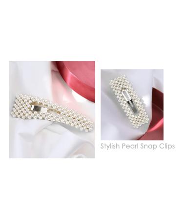 4 Piece Bridal Hair Barrettes with Artificial Pearls - Decorative Hair Pins - Buy Online on GoSupps.com