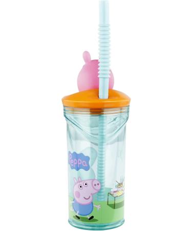 Peppa Pig Drinking Cup with Straw & 3D Figure - 360ml BPA-Free Kids' Cup for Boys & Girls - Buy Online on GoSupps.com