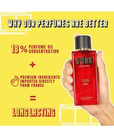 Men Swag Star Eau De Parfum Liquid Perfume With Bergamot Tonka Jasmine & Lily|Woody & Musky Premium Long Lasting Fragrance Scent 100Ml - Buy Online on GoSupps.com