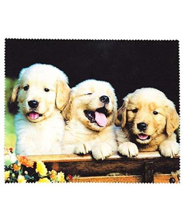 Motif microfibre cloth with animal motifs 3 dogs - glasses cleaning cloth - 15x18cm